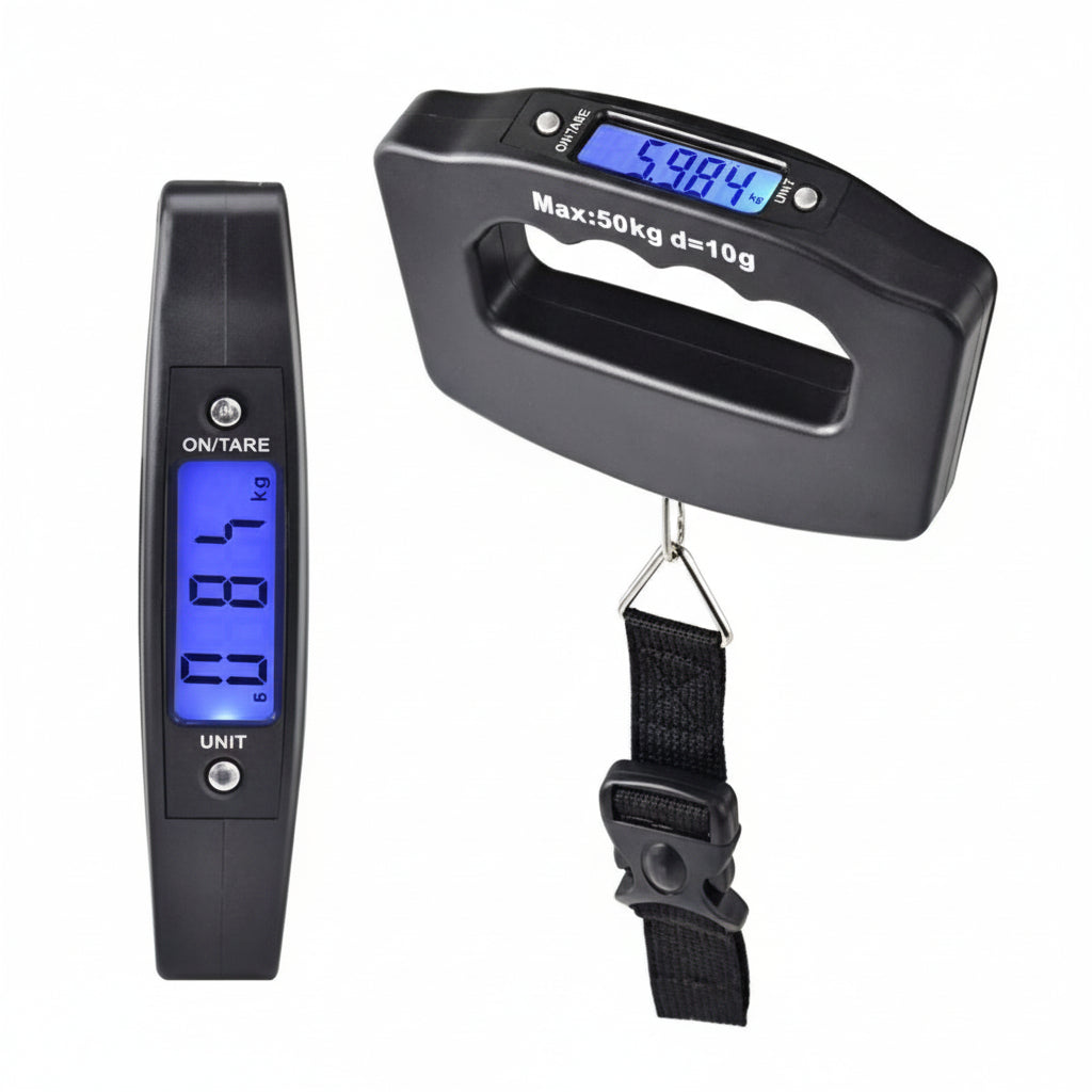 TRIXES Portable Digital Luggage Scales Travel Accessory 50kg Suitcase Weight Measure