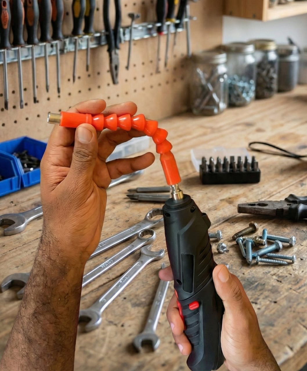 Rechargeable Cordless Screwdriver Kit (47 Pcs) – Multi-Function Electric Drill Set with Flexible Shaft, Screw Bits, Sockets & Carrying Case for DIY Home Repairs