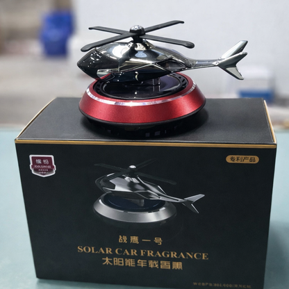 🚁 Solar-Powered Helicopter Car Air Freshener ✨   ⭐ Premium Bronze Finish | Dashboard Fragrance Diffuser 🌞