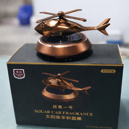 🚁 Solar-Powered Helicopter Car Air Freshener ✨   ⭐ Premium Bronze Finish | Dashboard Fragrance Diffuser 🌞