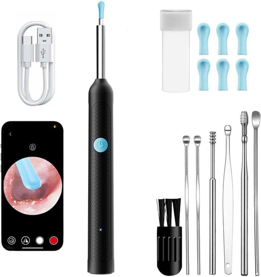 Earwax Cleaner With Camera | LED Flashlight Earwax Cleaner | Earwax cleaner tool kit with 1080P camera WIFI & LED Light | WIFI Camera Ear Cleaner Tool | Smart Visual Ear Cleaner | 360° Visual WIFI Camera Ear Cleaner | Earpick Cleaner With Camera