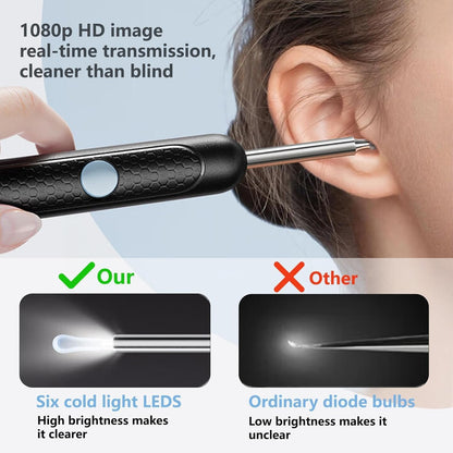 Earwax Cleaner With Camera | LED Flashlight Earwax Cleaner | Earwax cleaner tool kit with 1080P camera WIFI & LED Light | WIFI Camera Ear Cleaner Tool | Smart Visual Ear Cleaner | 360° Visual WIFI Camera Ear Cleaner | Earpick Cleaner With Camera