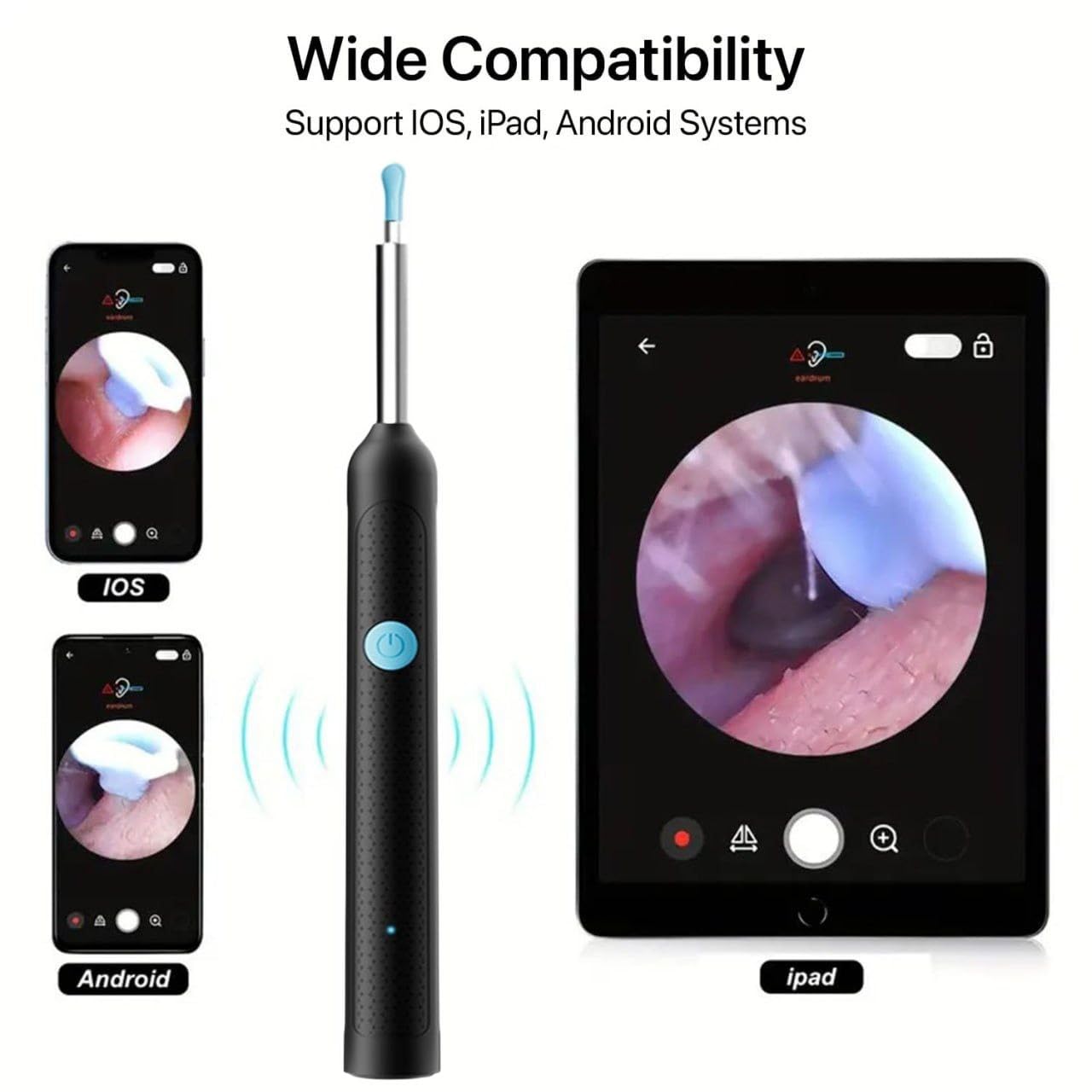 Earwax Cleaner With Camera | LED Flashlight Earwax Cleaner | Earwax cleaner tool kit with 1080P camera WIFI & LED Light | WIFI Camera Ear Cleaner Tool | Smart Visual Ear Cleaner | 360° Visual WIFI Camera Ear Cleaner | Earpick Cleaner With Camera