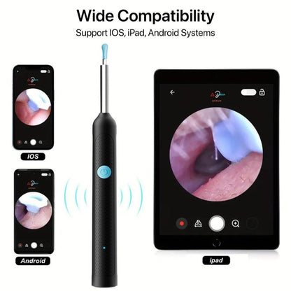 Earwax Cleaner With Camera | LED Flashlight Earwax Cleaner | Earwax cleaner tool kit with 1080P camera WIFI & LED Light | WIFI Camera Ear Cleaner Tool | Smart Visual Ear Cleaner | 360° Visual WIFI Camera Ear Cleaner | Earpick Cleaner With Camera