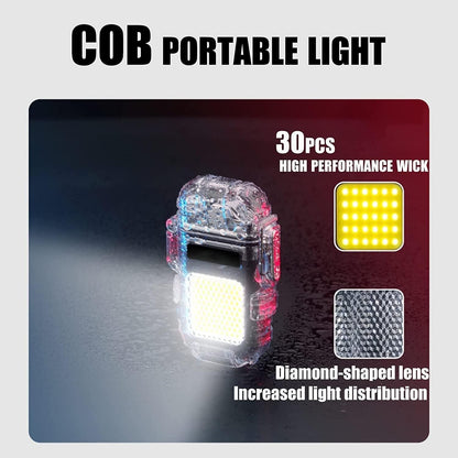 ⚡ Transparent Shell Double Arc Lighter + COB Flashlight | Waterproof & Windproof Survival Gear 🏕️