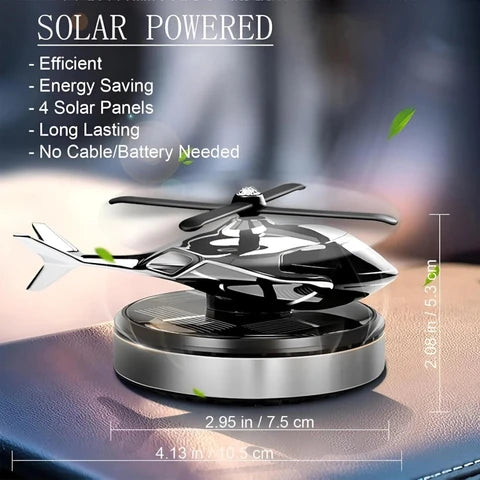 🚁 Solar-Powered Helicopter Car Air Freshener ✨   ⭐ Premium Bronze Finish | Dashboard Fragrance Diffuser 🌞