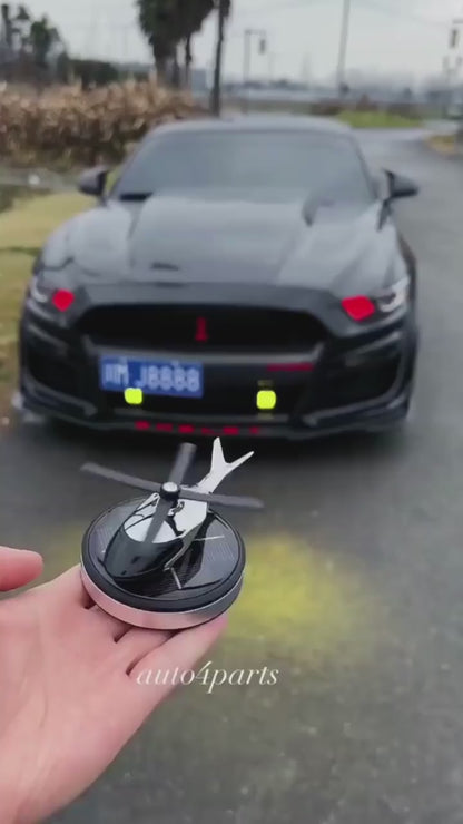 🚁 Solar-Powered Helicopter Car Air Freshener ✨   ⭐ Premium Bronze Finish | Dashboard Fragrance Diffuser 🌞