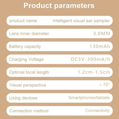 Earwax Cleaner With Camera | LED Flashlight Earwax Cleaner | Earwax cleaner tool kit with 1080P camera WIFI & LED Light | WIFI Camera Ear Cleaner Tool | Smart Visual Ear Cleaner | 360° Visual WIFI Camera Ear Cleaner | Earpick Cleaner With Camera