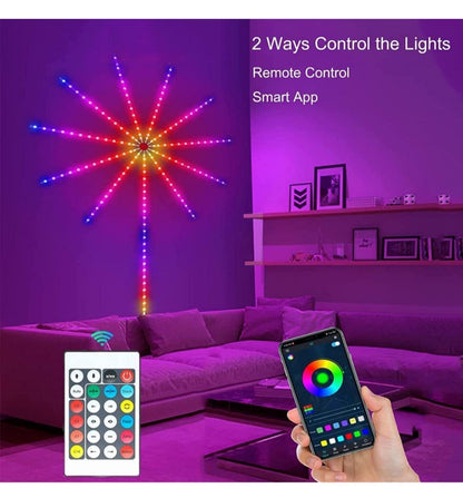 ✨🎆 Firework RGB LED Strip Light – Smart App & Remote Control Starburst Wall Decor 🎆✨