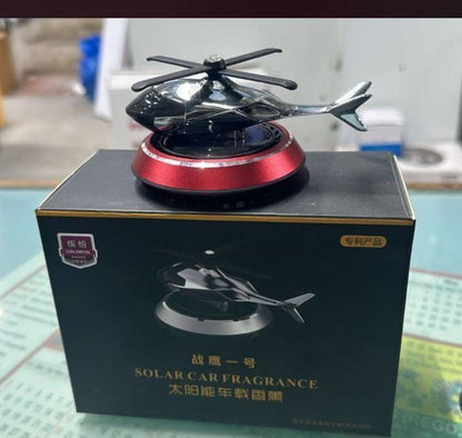🚁 Solar-Powered Helicopter Car Air Freshener ✨   ⭐ Premium Bronze Finish | Dashboard Fragrance Diffuser 🌞